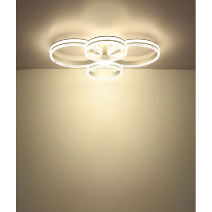 Globo - LED dimbar taklampa LED/90W/230V 2700-6000K silverfärgad + fjärrkontroll