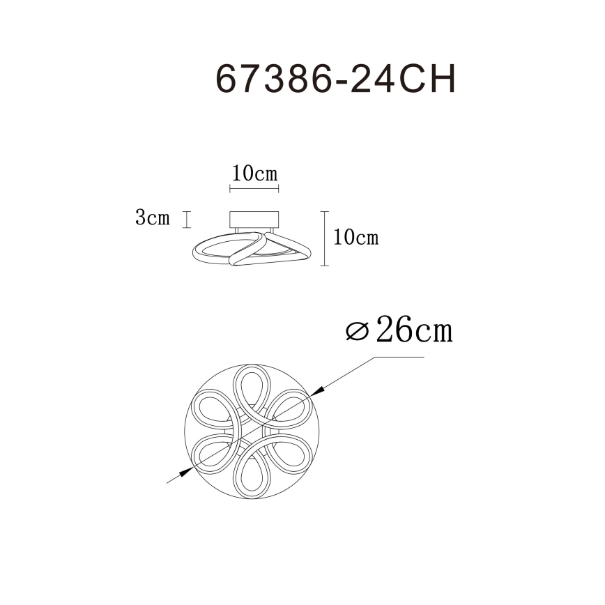 Globo - LED Taklampa LED/24W/230V 2700/4000/6000K Ø 26 cm guld
