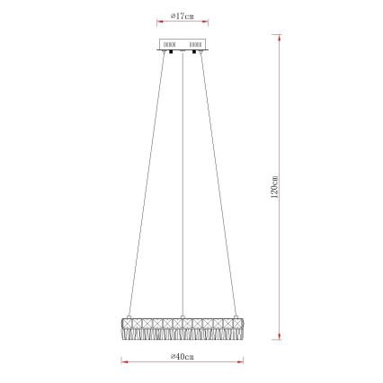 Globo - dimbar LED-pendellampa på vajer LED/24W/230V 2700-6000K klar + fjärrkontroll