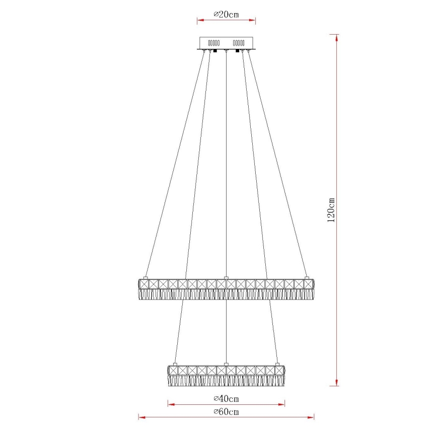 Globo - LED-dimbar pendellampa på vajer LED/60W/230V 2700-6000K klar + fjärrkontroll