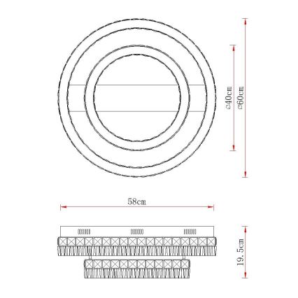 Globo - Dimbart LED-takarmatur LED/60W/230V 2700-6000K klarglas + fjärrkontroll