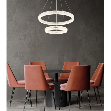 Globo - Dimbar LED-pendellampa på kabel LED/72W/230V 2700-6000K klarglas + fjärrkontroll