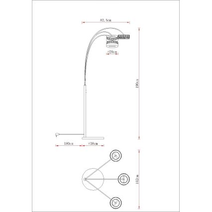 Globo - Dimbar LED-golvlampa LED/35W/230V 3000/4000/6000K