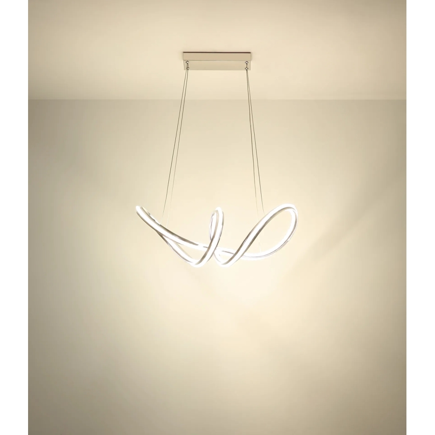 Globo - Dimbar LED-taklampa på vajer LED/45W/230V 2700-6000K blank krom + fjärrkontroll