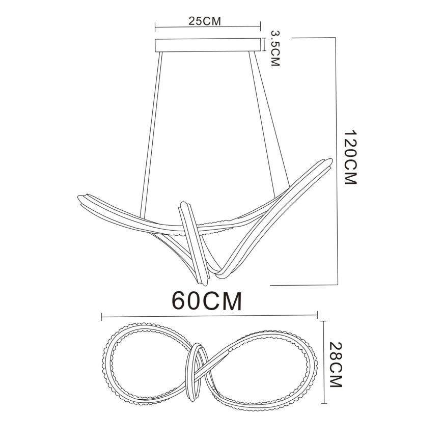 Globo - Dimbar LED-taklampa på vajer LED/45W/230V 2700-6000K blank krom + fjärrkontroll