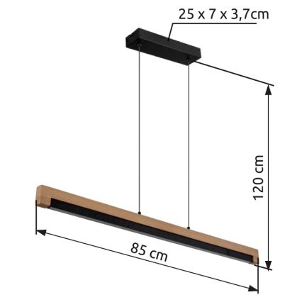 Globo - LED ljuskrona med textilsladd LED/24W/230V