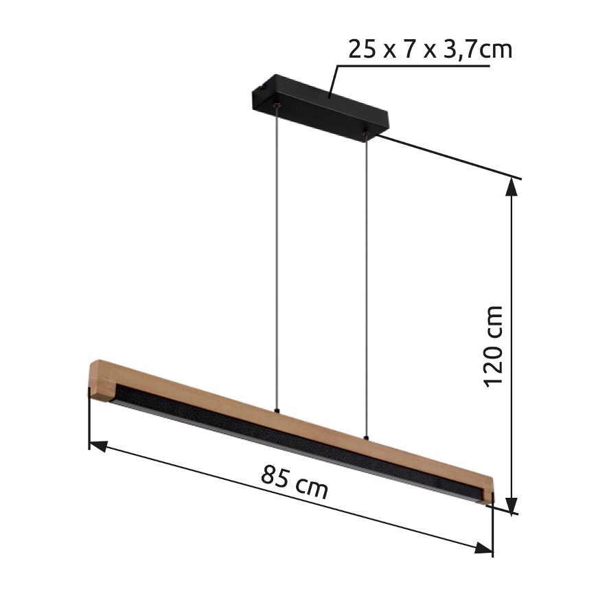 Globo - LED ljuskrona med textilsladd LED/24W/230V