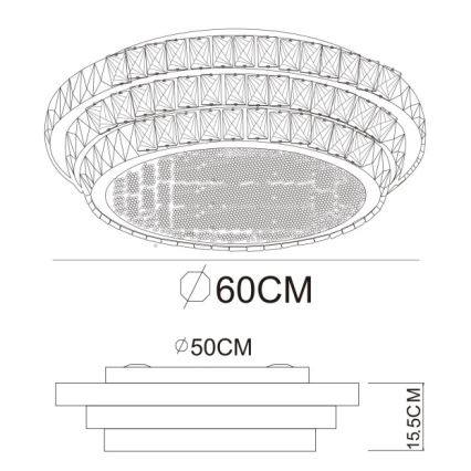 Globo - Dimbar LED-taklampa LED/58W/230V 2700-6000K Ø 60 cm vit + fjärrkontroll