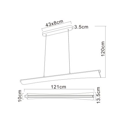Globo - LED-pendel på vajer LED/36W/230V 2700/4000/6000K