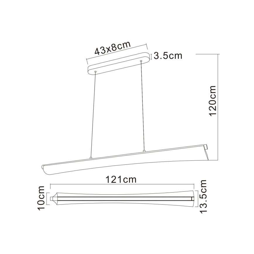Globo - LED-pendel på vajer LED/36W/230V 2700/4000/6000K