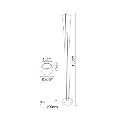 Globo - LED-golvlampa LED/48W/230V 2700/4000/6000K