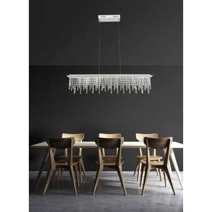 Globo - LED Ljusreglerad kristall ljuskrona på snöre LED/24W/230V 3000-6000K + fjärrkontroll