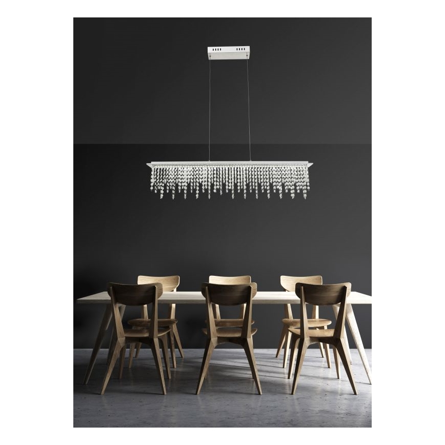 Globo - LED Ljusreglerad kristall ljuskrona på snöre LED/24W/230V 3000-6000K + fjärrkontroll