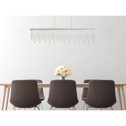 Globo - LED Ljusreglerad kristall ljuskrona på snöre LED/24W/230V 3000-6000K + fjärrkontroll