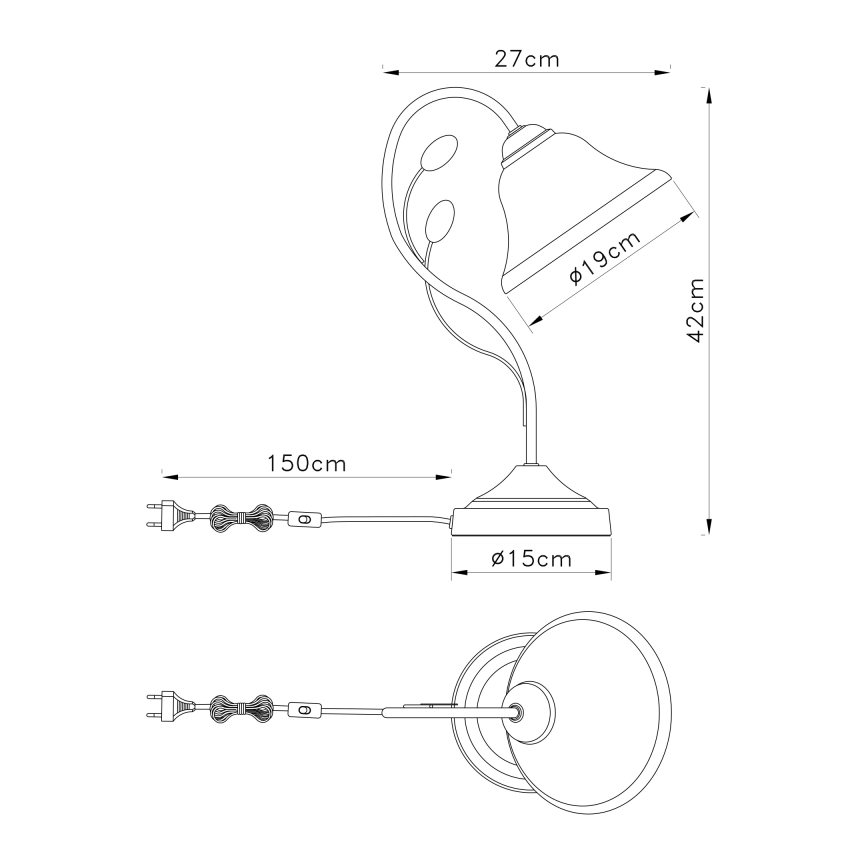 Globo 69007-1T - Bordslampa POSETS 1xE27/60W/230V