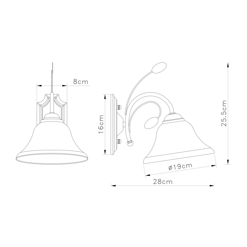 Globo 69007-1W - Väggbelysning POSETS 1xE27/60W/230V