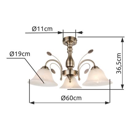 Globo 69007-3 - Takbelysning POSETS 3xE27/60W/230V