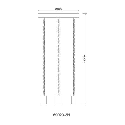 Globo - Ljuskrona med textilsladd 3xE27/60W/230V spindel