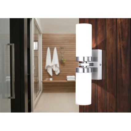Globo - Vägglampa för badrum 2xE14/40W/230V IP44