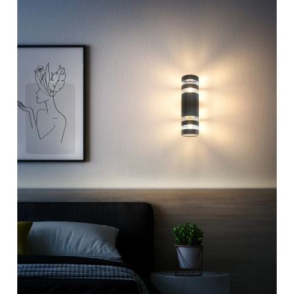 Globo - Vägglampa 2xE27/10W/230V svart