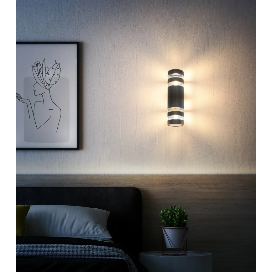 Globo - Vägglampa 2xE27/10W/230V svart