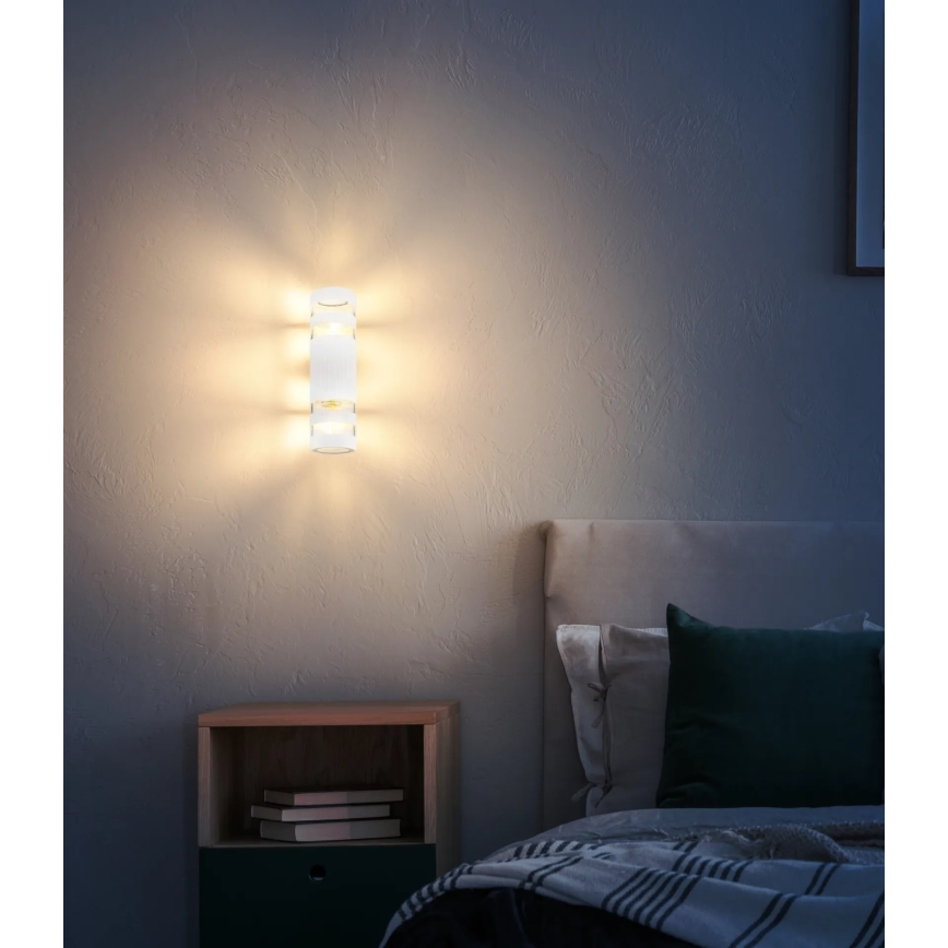 Globo - Vägglampa 2xE27/10W/230V vit