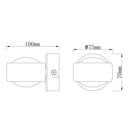 Globo - LED-vägglampa LED/7W/230V 3000K svart