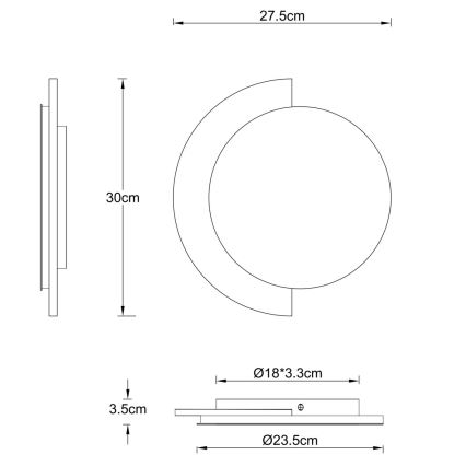 Globo - LED vägglampa LED/14W/230V 3000K