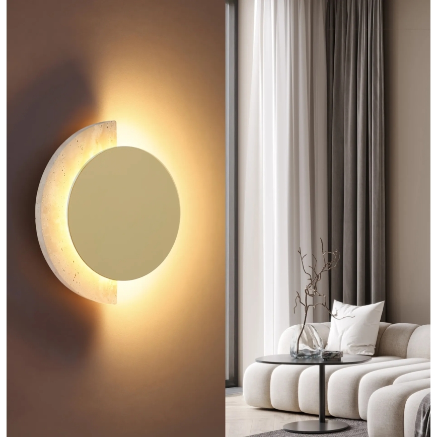 Globo - LED Vägglampa LED/8W/230V 3000K Ø 20 cm travertin