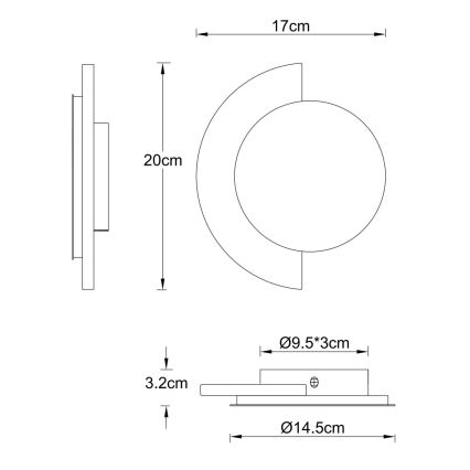 Globo - LED Vägglampa LED/8W/230V 3000K Ø 20 cm travertin