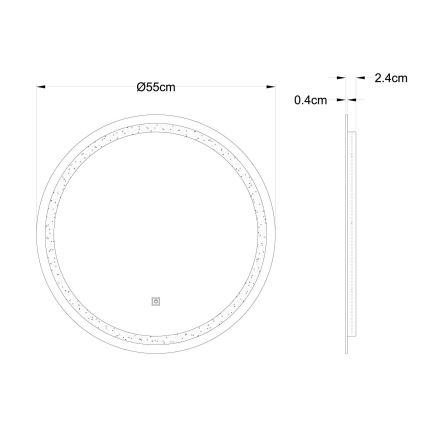 Globo - LED Ljusreglerad vägg spegel med en bakgrundsbelyst LED/10W/230V 4000K diameter 55 cm