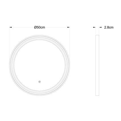 Globo - LED dimbar väggspegel med belysning LED/10W/230V 2700/4000/6500K Ø 50 cm
