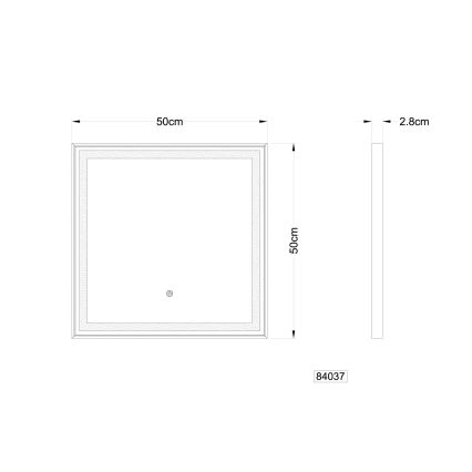 Globo - LED Ljusreglerad vägg spegel med en bakgrundsbelyst LED/10W/230V 2700/4000/6500K 50x50 cm