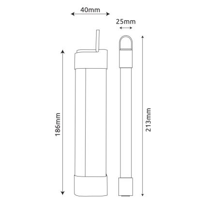 Globo - LED uppladdningsbar underskåpsbelysning 3-i-1 LED/2W/5V 3000/4000/7000K 800 mAh