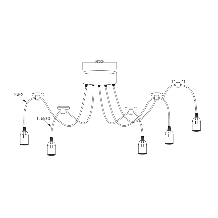 Globo A110-5 - Hängande lampa MARACANA 5xE27/60W/230V