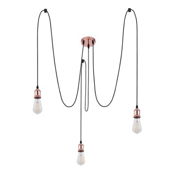 Globo A32-3 - Ljuskrona med textilsladd OLIVER 3xE27/40W/230V spindel