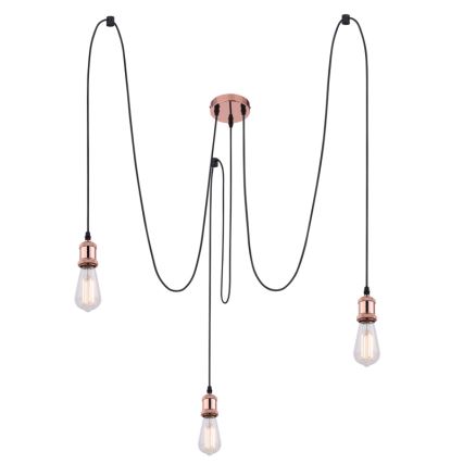 Globo A32-3 - Ljuskrona med textilsladd OLIVER 3xE27/40W/230V spindel