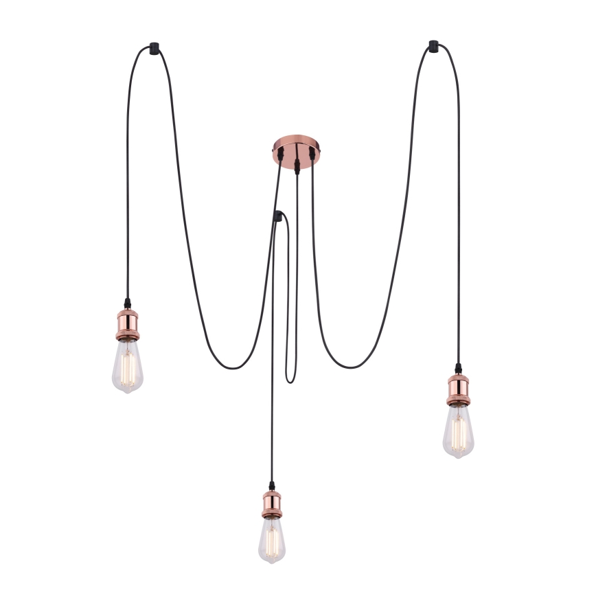 Globo A32-3 - Ljuskrona med textilsladd OLIVER 3xE27/40W/230V spindel