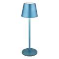 Globo - Dimbar beröringsstyrd uppladdningsbar utomhusbordslampa 3-i-1 LED/3W/5V 3000/4000/5000K IP54 1800 mAh blå