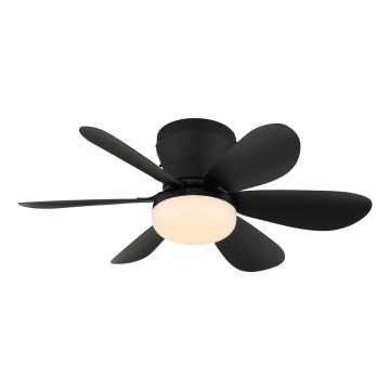 Globo - dimbar LED-takfläkt LED/5W/230V 2700-6500K svart + fjärrkontroll