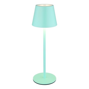 Globo – dimbar, touchstyrd, uppladdningsbar utomhusbordslampa 3-i-1, LED/3W/5V, 3000/4000/5000K, IP54, 1800 mAh, mintgrön