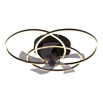 Globo - dimmbar LED-takfläkt LED/40W/230V 3000-6500K svart + fjärrkontroll