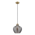 Globo - elegant takpendel med kabel 1xE27/60W/230V Ø 22 cm, rökfärgad