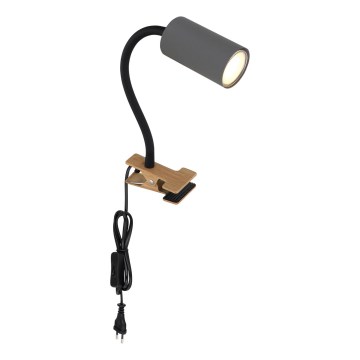 Globo - Flexibel lampa med klämma 1xGU10/25W/230V grå/brun