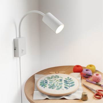 Globo - Flexibel vägglampa 1xGU10/25W/230V vit