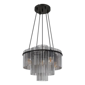 Globo - Hänglampa med kabel 5xE27/60W/230V svart