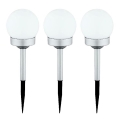 Globo - KIT 3x LED solcellsbelysning LED/0,06W/3V 4000K diameter 10 cm IP44