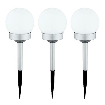 Globo - KIT 3x LED solcellsbelysning LED/0,06W/3V 4000K diameter 10 cm IP44