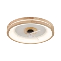 Globo - LED Dimbar taklampa med fläkt LED/30W/230V 2700-6500K brun + fjärrkontroll