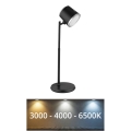 Globo - LED dimbar touchbordslampa 4-i-1 LED/6W/3,7V 3000K/4000K/6500K 1500 mAh USB svart